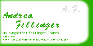 andrea fillinger business card